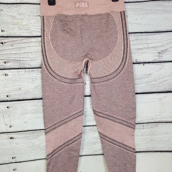 Victoria’s Secret PINK Active Women’s Leggings Size L Rose Pink Seamless Stretch - Picture 5 of 10